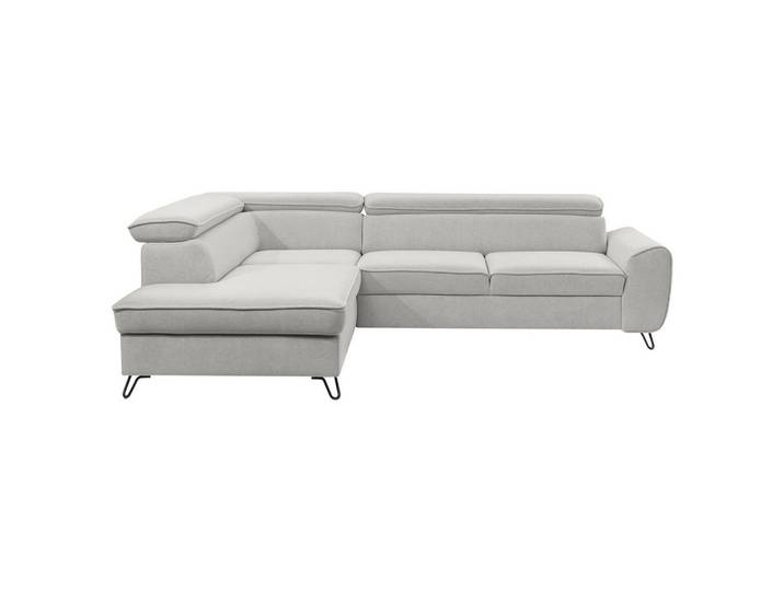 Stylife Ecksofa, Hellgrau, Metall, Ottomane links, L-Form, 250x200 cm, Stoffauswahl, seitenverkehrt erhältlich, Wohnzimmer, Sofas & Couches, Wohnlandschaften, Ecksofas
