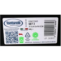 Tontarelli Getrennter Abfalleimer Cover Line Set 3, Abfalleimer, Mehrfarbig