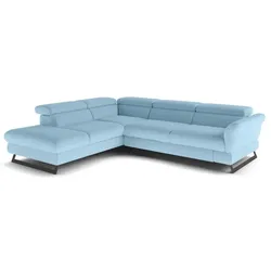 COTTA Ecksofa mit Funktion Haiti Stoff Azure