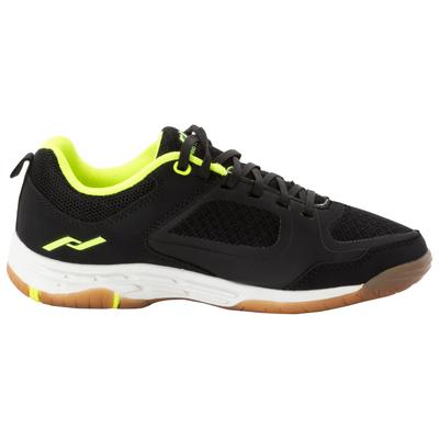 Indoorschuh PRO TOUCH "Rebel IV J", Mädchen, Gr. 36, schwarz (schwarz, gelb), Synthetik, Textil, mehrfarbig, Schuhe, Hallenschuhe, Sportschuhe, nicht abfärbende Sohle