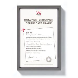 walther-design Bilderrahmen Steel Style ES130D, A4, 21 x 29,7 cm, Echtglas, Kunststoffrahmen, stahl