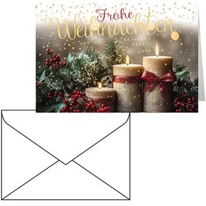 Böttcher-AG Weihnachtskarte 22sk6154, 115 x 170mm, Klappkarte mit Goldfolie & Umschlag, 1 Stück