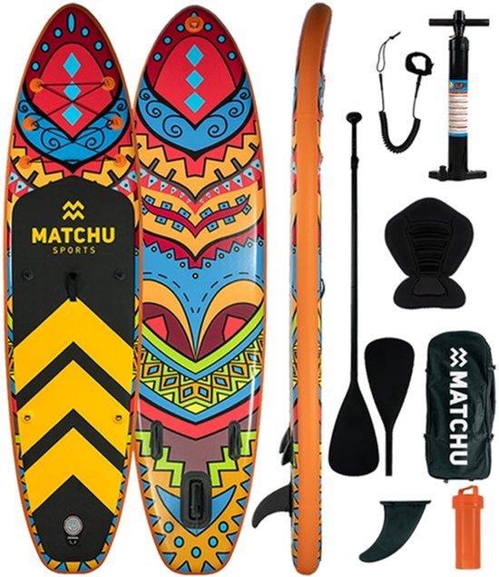 SUP-Board, aufblasbar - 320x81x15 cm - Belastbarkeit: 150 kg - Blau - Komplettset - Stand-Up-Paddle-Board - Doppellagige Dropstitch-Konstruktion