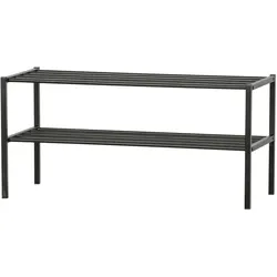 Schuhregal Ferro aus Metall, modern, pulverbeschichtet, Schwarz, robust und pflegeleicht