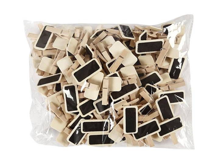 Tafel CREATIV COMPANY Minikreidetafel mit , braun (braun, schwarz), B:4cm L:2cm, Tafeln, Tafel, Holzart: Pappel (China)