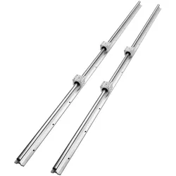 VEVOR Linearführung Linearschiene 2 Stk. SBR16-1500mm Kohlenstoffstahl Aluminium Führungsschiene mit 4 Stk. SBR16UU-Gleitblöcke Linearlager Lagerblock CNC Teile für 3D Drucker Fräs-/Drehmaschine