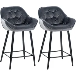 CLP 2er Set Barhocker Gibson 76 Samt   Farbe: dunkelgrau