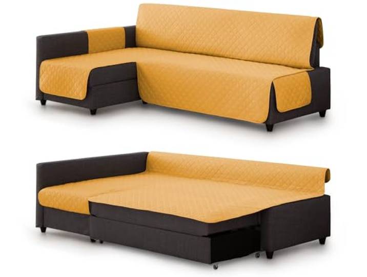 Milica Housse rembourrée Compatible avec Le canapé d’Angle-lit Friheten de IKEA Protection élégante et Lavable Adaptée à méridienne Gauche ou Droite Fabriquée en Europe Couleur : Moutarde