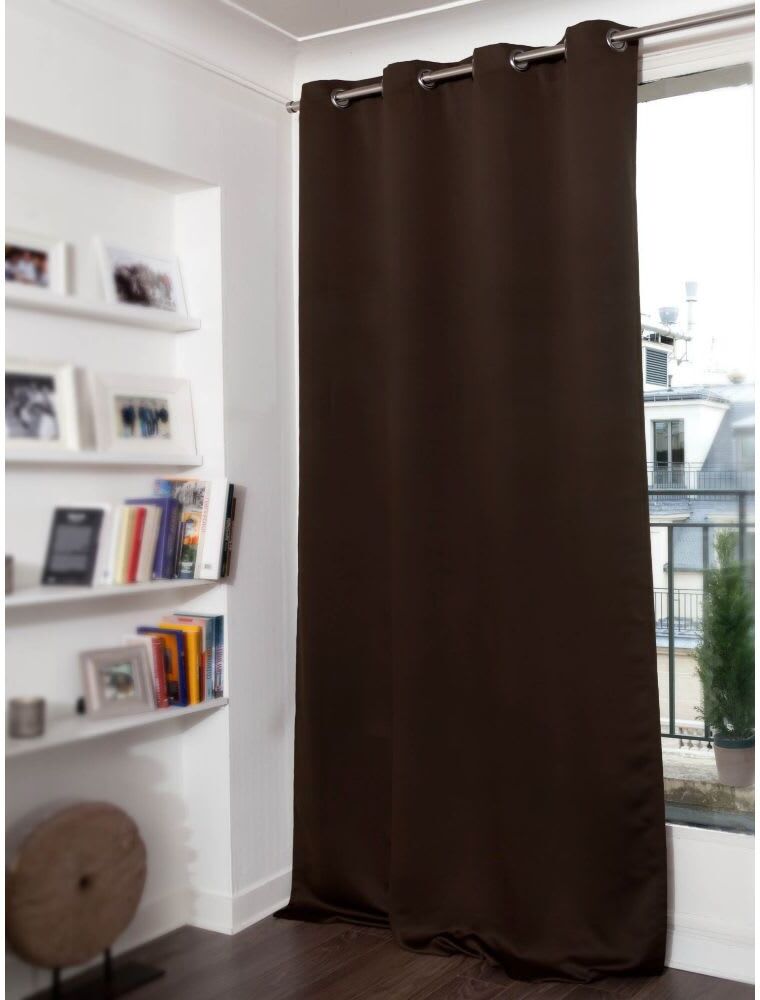 Moondream Rideau occultant oeillets marron mc610 140lx300h Marron 300x1x140cm