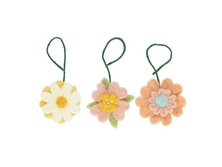 Bloemsteker, vilt, set van 3