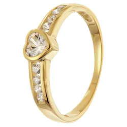 trendor 68406 Damenring Herz Zirkonias Gold 333/8K, 52/16,6