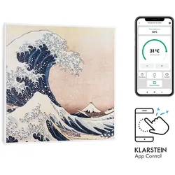 Klarstein Wonderwall Air Art Smart Infrarotheizung 60x60cm 350W Wandinstallation App-Steuerung Wellen Abstrakt