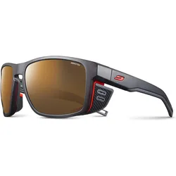 Julbo, Unisex, Sportbrille, Shield M Reactiv (Black, Black Orange, matt schwarz-orange, Schwarz/norange, Braun), Orange, Schwarz