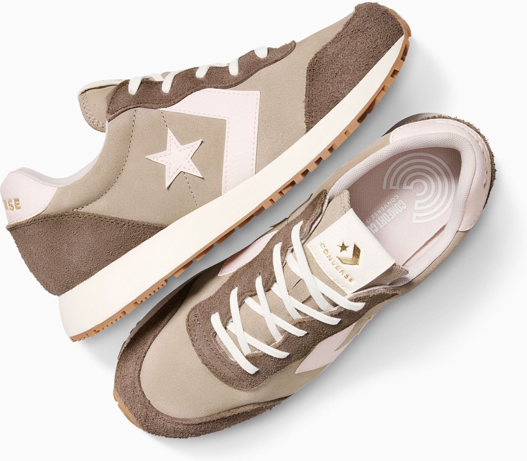 Sneaker CONVERSE "CONVERSE OMEGA TRAINER", Damen, Gr. 37, atmungsaktiv, vintage cargo, shy flamingo, grounded, Textil, Schuhe Sneaker