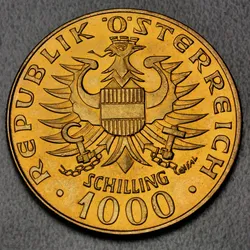Goldmünze 1000 Schilling "Babenberger" 1976 (Österreich)