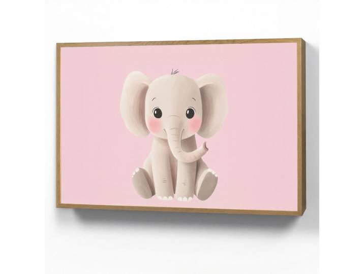 OnlyWow Nachttischlampe MIT Akku Elefant - Baby - Rosa - Cartoon 100x70 cm, Rechteckig, LED integrated, 100x70x8 cm, Lampen & Leuchten, Innenbeleuchtung, Nachtlichter