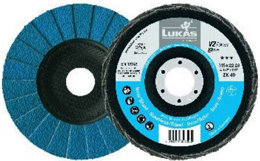 LUKAS Disque à lamelles V2 Power, (ZA), plat-bombé pour acier, ⌀ 125 mm, Grain : 60 ; LUKAS-ERZETT (A27441250601465)