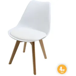 Better Home Esszimmerstuhl mit Rückenlehne Designstuhl 4er Set weiß