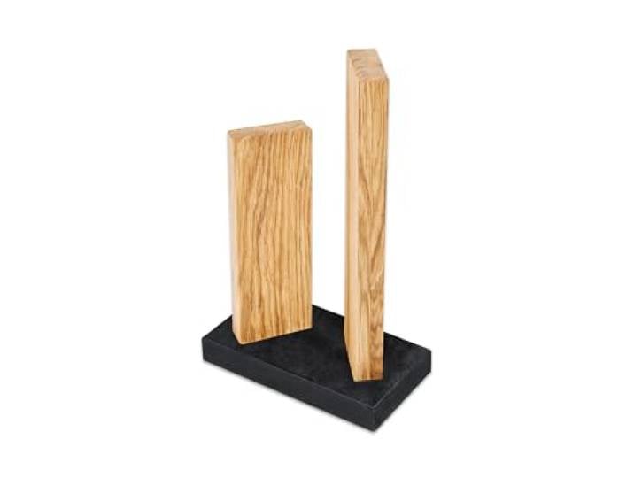 KAI magnetischer Messerblock klein Stonehenge aus Eiche mit Granitboden - Premium Holz - Platz für 4 Messer - Abmessung 18 x 10 x 28-30 cm