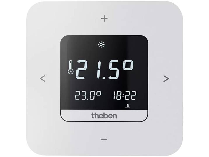Thermostat d'horloge numérique Theben\, programme hebdomadaire\, version secteur\, utilisation via application possible\, 1 pièce.