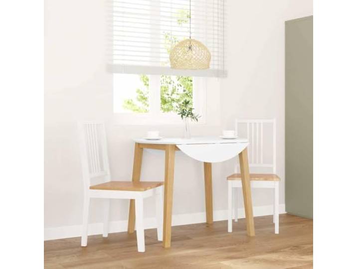 UYPTERF Esszimmerstühle 2 STK. Weiß Massivholz Gummibaum Ergonomische Rückenlehne, dichte Maserung, stoßfest, langlebig, Esszimmer, Wohnzimmer