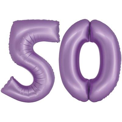 XL Folienballon lavendel Zahl 50