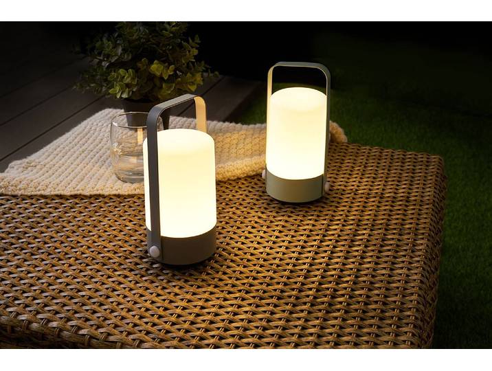 Lanternes Mobile Charm - Lot de 2 10 x 20 x 8cm Blanc/Gris