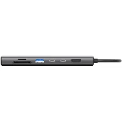 Sitecom Hub Multiporta USB-C 6 in 1 (USB-C, 6 Ports), Dockingstation + USB Hub, Silber