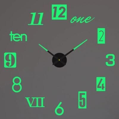 Inspire Essentials Large 3D Wall Clock Luminous DIY Modern Silent Wall Decor 18