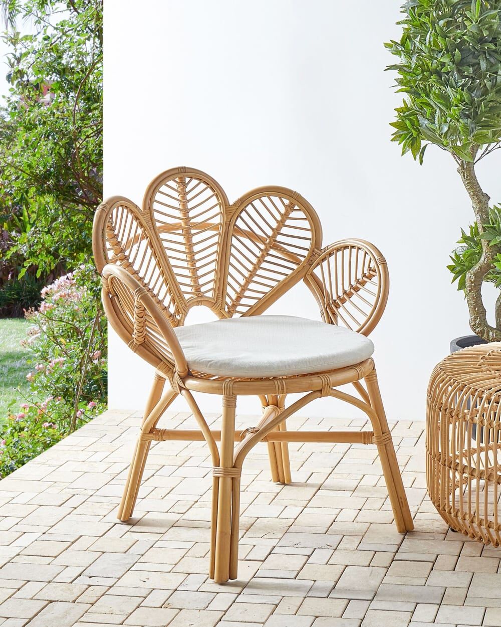 Beliani Fauteuil en rotin marron h88 Marron 61x88x74cm