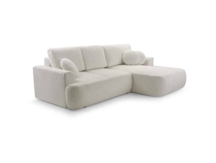 Ecksofa mit Schlaffunktion VENTO, Ottomane Rechts, L-Form, Farbe: Beige (Coral65)