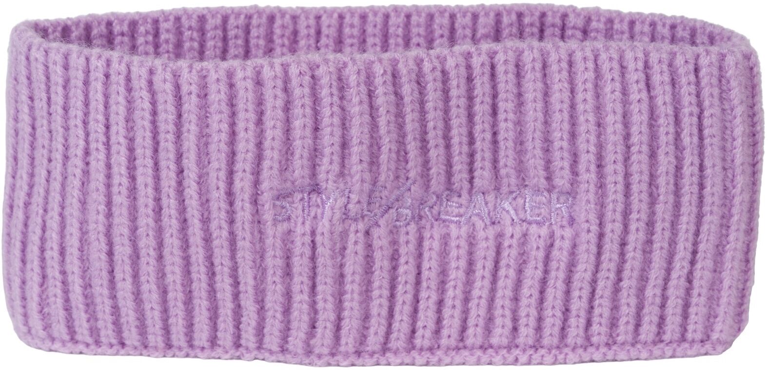 Stirnband STYLEBREAKER "Strick Stirnband Rippenmuster", Damen, lila (flieder), Obermaterial: 100% Polyester PES., Modisch, Mützen Stirnband