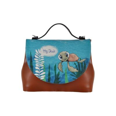 Henkeltasche DOGO "Handy Umhängetasche Caretta Schultertasche", Damen, Gr. B/H/T: 24cm x 12cm onesize, braun, Kunstleder, Taschen, Handgefertigt