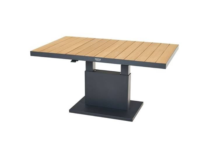 Siena Garden Talina Lifttisch 140x85cm Aluminium/Teak Dunkelgrau