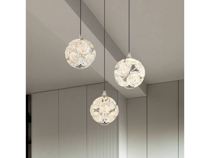 Globo Kristall Hängeleuchte Virina, klar / transparent, für Wohn- / Esszimmer, Kristall, Hängelampe