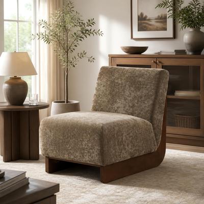 Christopher Knight Home Marcelline Solid Wood Slipper Chair with Curved Frame and Sloped Backrest