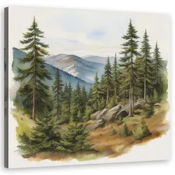 WANDBILD landschaft berge wald