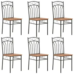 Décoshop26 - Set mit 6 schlichten und zeitlosen braunen MDF-Ess-/Küchenstühlen CDS022581