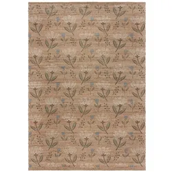 Jute-Teppich floral Naturfarben 200 x 290 cm - JED   Kadima Design