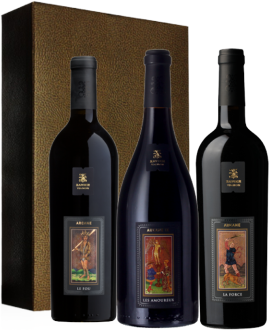Wein Geschenkset - Les Arcanes - Top Winzer Xavier Vignon - 3 Fl. - 2.25L