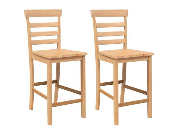 HGPOTUY Barhocker 2 STK. Natur Massivholz Gummibaum Ergonomisches Design, bequeme Rückenlehne, stoßfest, langlebig, Esszimmer, Wohnzimmer
