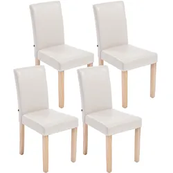 CLP 4er Set Esszimmerstuhl Ina natura   Farbe: creme, Gestell Farbe: natur