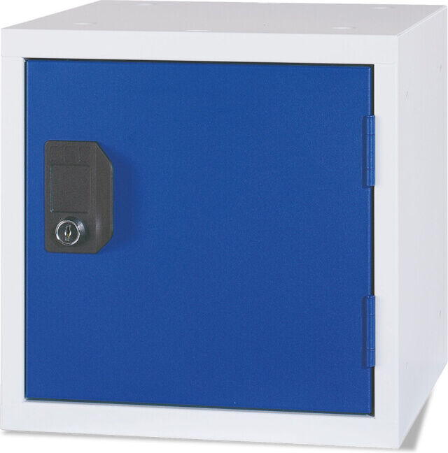 STIER Cube casier 450 × 450 × 450 mm gris clair bleu gentiane empilable (907632)