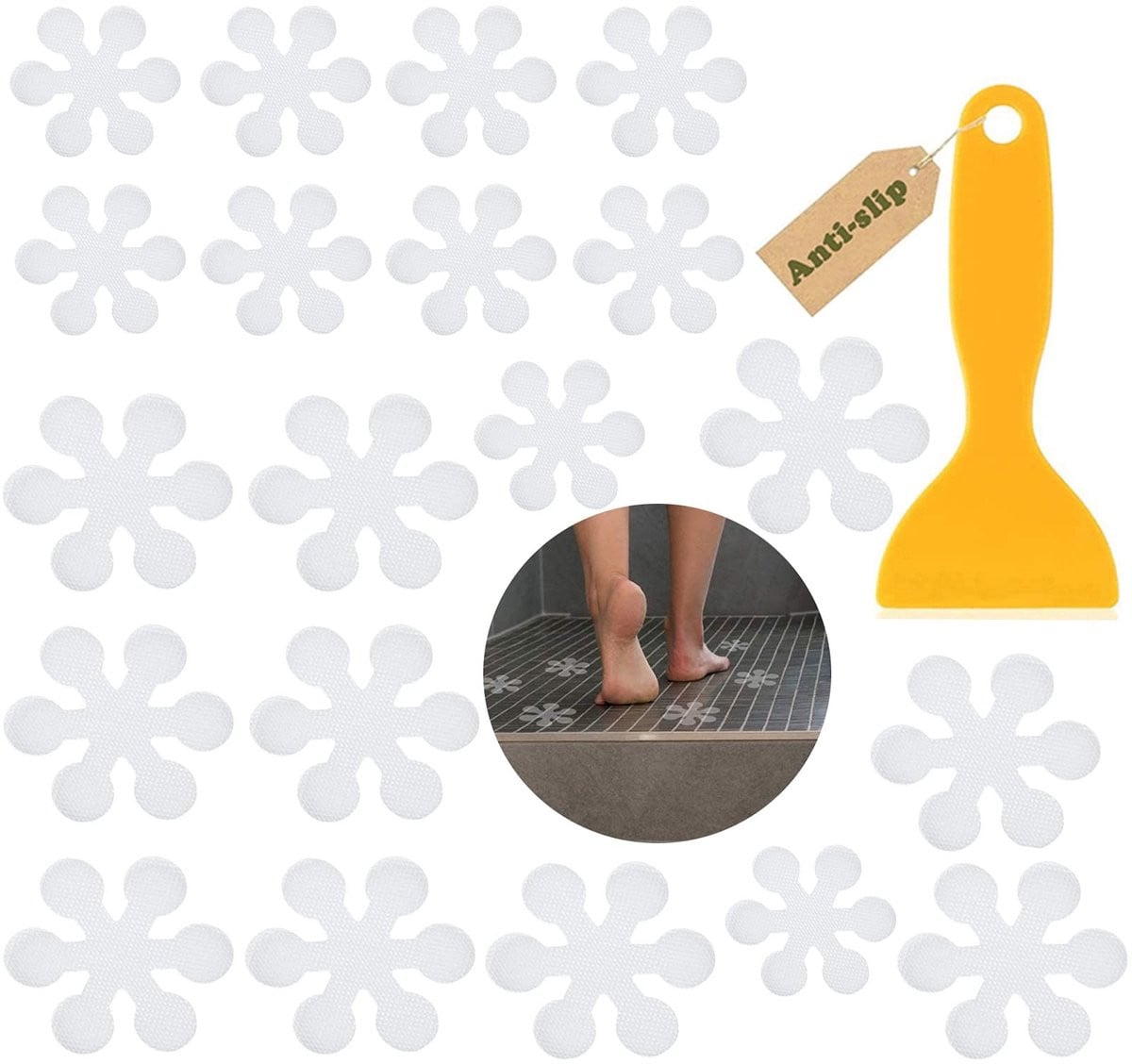 Dailygoods Badstickers 20 stuks - Transparante antislip stickers voor de douche - Zelfklevend