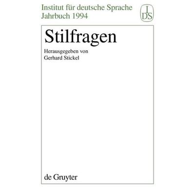 Stilfragen, Gebundene Ausgabe von , De Gruyter, 978-3-11-014748-3