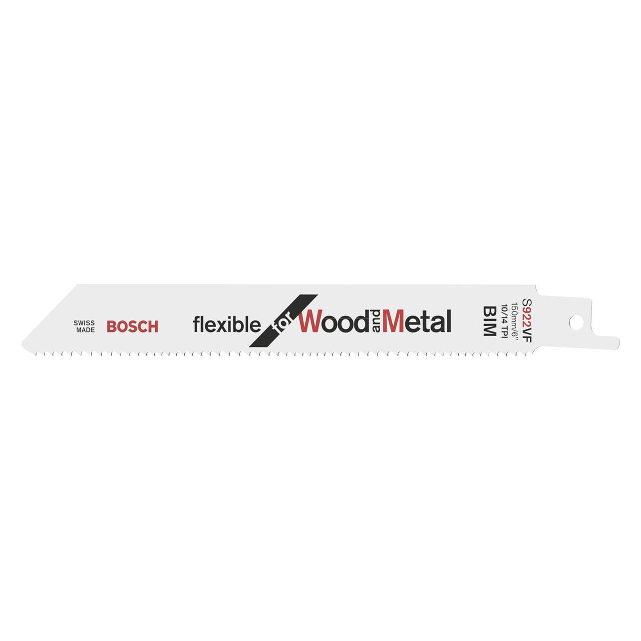Bosch Professional Säbelsägeblatt S 922 VF, Flexible for Wood and Metal, 5er-Pack (2608656017)