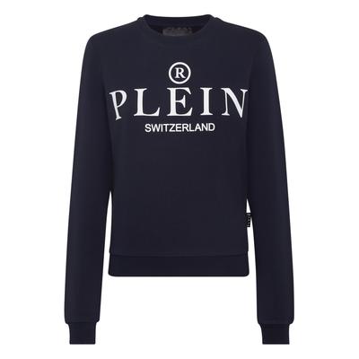 Sweatshirt PHILIPP PLEIN "Iconic Plein", Damen, Gr. XS, blau (24, navy), Obermaterial: 100% Baumwolle, Sweatshirts Sweatshirt