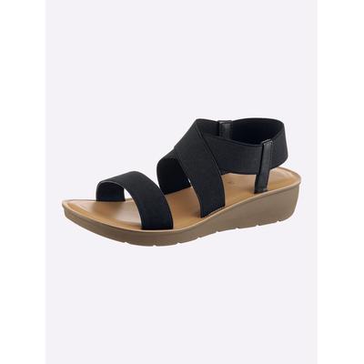 Sandalette CASUAL LOOKS, Damen, Gr. 38, schwarz, Textil, Schuhe Sandalette