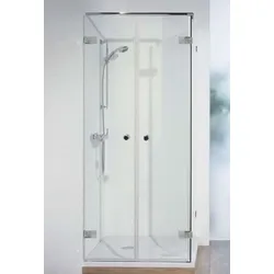 Breuer FIRST GLASS Pendeltür mit Seitenwand rahmenlos.. - Duschkabine