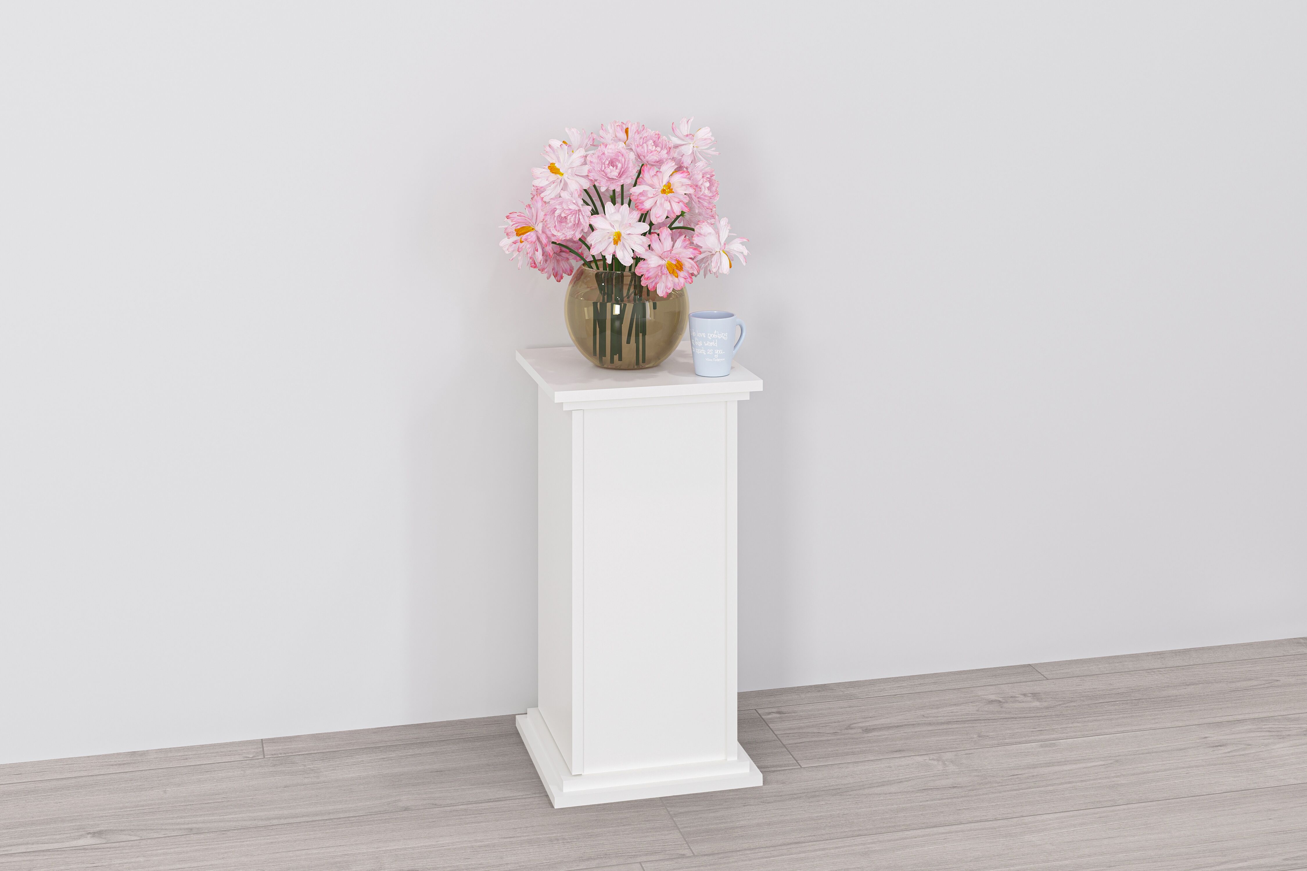 Container FMD "Essex", weiss (weiß), B:30cm H:57,4cm T:30cm, Holzwerkstoff, Schränke, Container, Standregal/Blumensäule, Stauraum in zwei Höhen, Breite 30 cm weiß weiss, B/H/T: 30cm x 57,4cm x 30cm, Türen: 1 Stk.